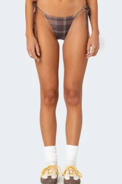 Wilhelmina Plaid String Bikini Bottom
