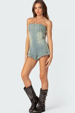 Winnie Washed Denim Romper