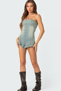 Winnie Washed Denim Romper
