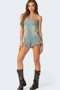 Winnie Washed Denim Romper