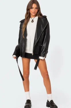 Wrenley Oversized Faux Leather Jacket