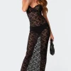 Xandra Sheer Lace Maxi Dress