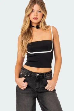 Yang Contrast Strap Tank Top