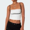 Yang Contrast Strap Tank Top