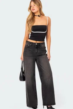 Yang Contrast Strap Tank Top