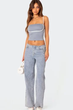 Yang Contrast Strap Tank Top