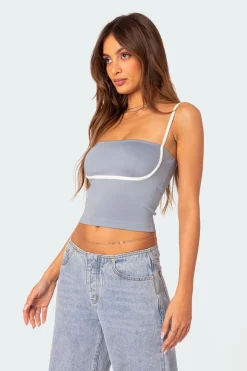 Yang Contrast Strap Tank Top