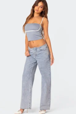 Yang Contrast Strap Tank Top