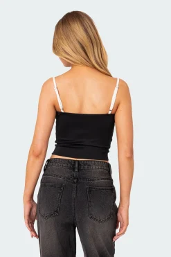 Yang Contrast Strap Tank Top