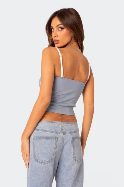 Yang Contrast Strap Tank Top