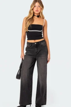 Yang Contrast Strap Tank Top
