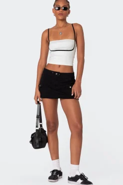 Yang Contrast Strap Tank Top