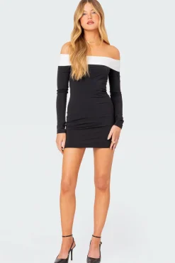 Yolanda Contrast Fold Over Mini Dress