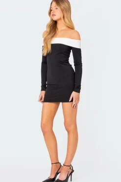 Yolanda Contrast Fold Over Mini Dress