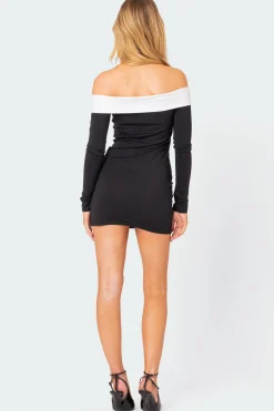 Yolanda Contrast Fold Over Mini Dress