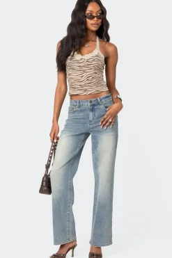 Zebra Printed Halter Top