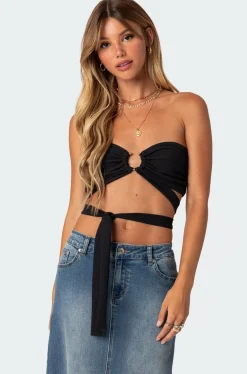 Zia Ribbed Ring Tie Crop Top