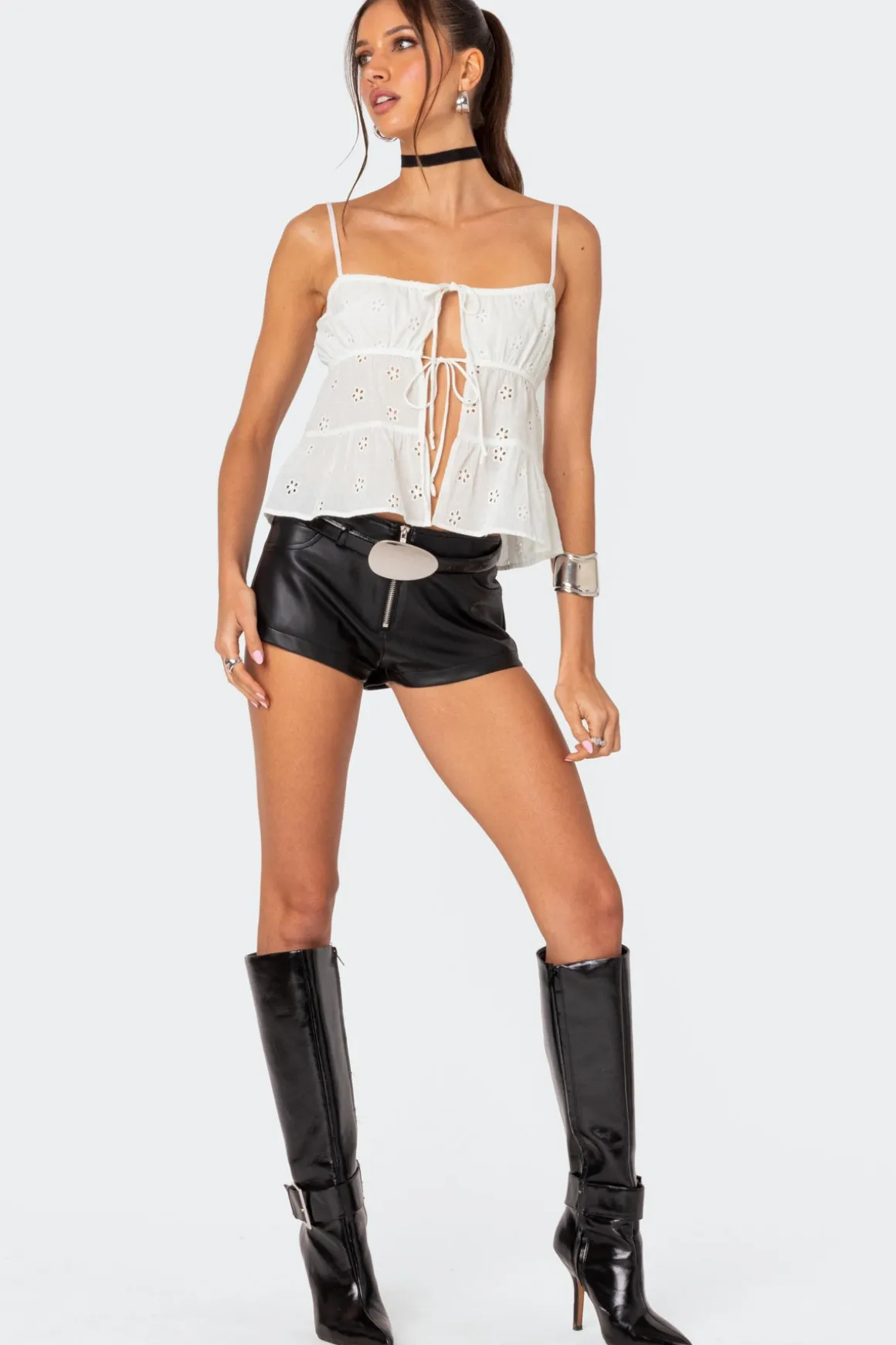Zippy Faux Leather Micro Shorts