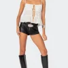 Zippy Faux Leather Micro Shorts