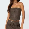 Ziva Faux Leather Lace Up Corset