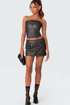 Ziva Faux Leather Mini Skirt
