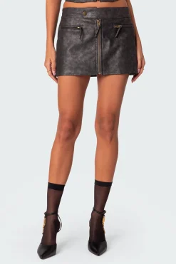 Ziva Faux Leather Mini Skirt