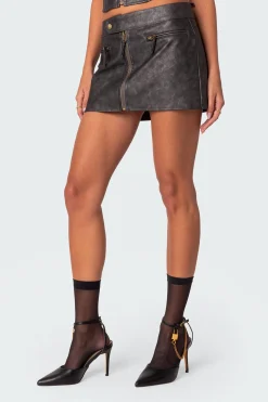 Ziva Faux Leather Mini Skirt