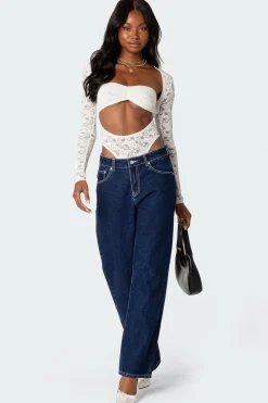 Zoey Sheer Lace Two Piece Bodysuit