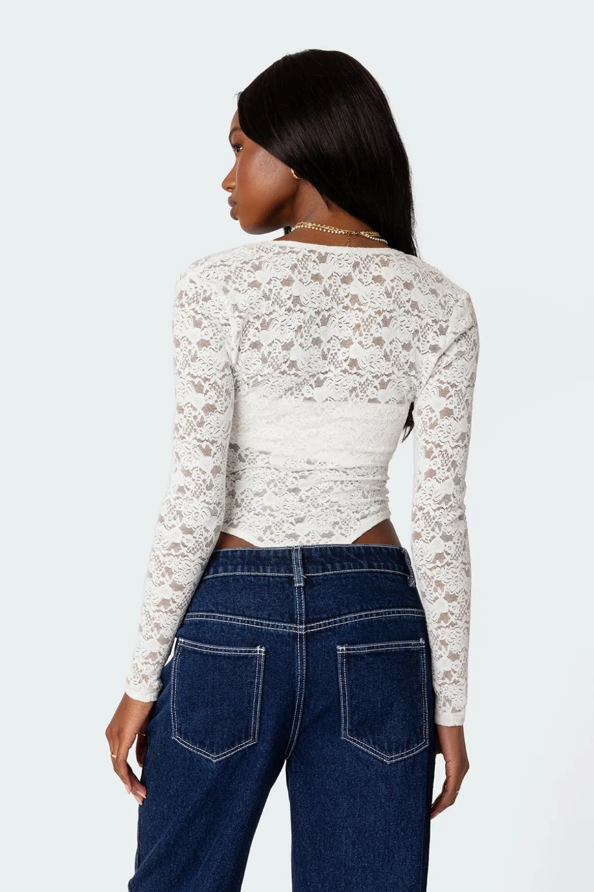 Zoey Sheer Lace Two Piece Bodysuit